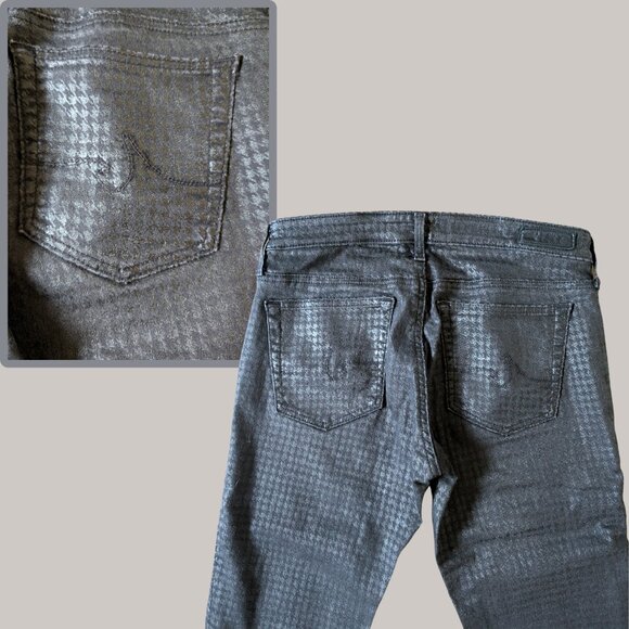 AG Jeans, The Legging Super Skinny, SUPER RARE Black Houndstooth, Size 27 - Picture 4 of 10